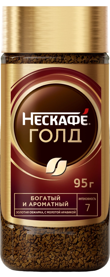 Кофе растворимый с добавлением молотого NESCAFE Gold натуральный сублимированный, ст/б, 95г