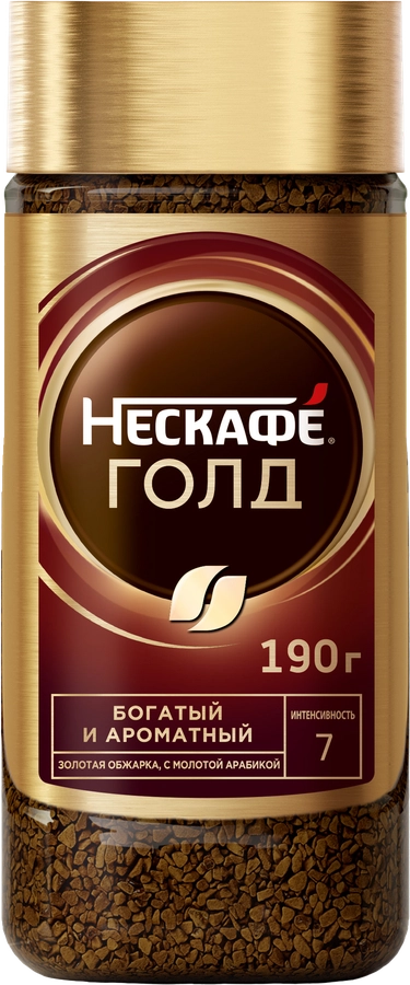 Кофе растворимый с добавлением молотого NESCAFE Gold натуральный сублимированный, ст/б, 190г