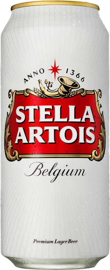 Пиво светлое STELLA ARTOIS пастеризованное, 5%, ж/б, 0.45л