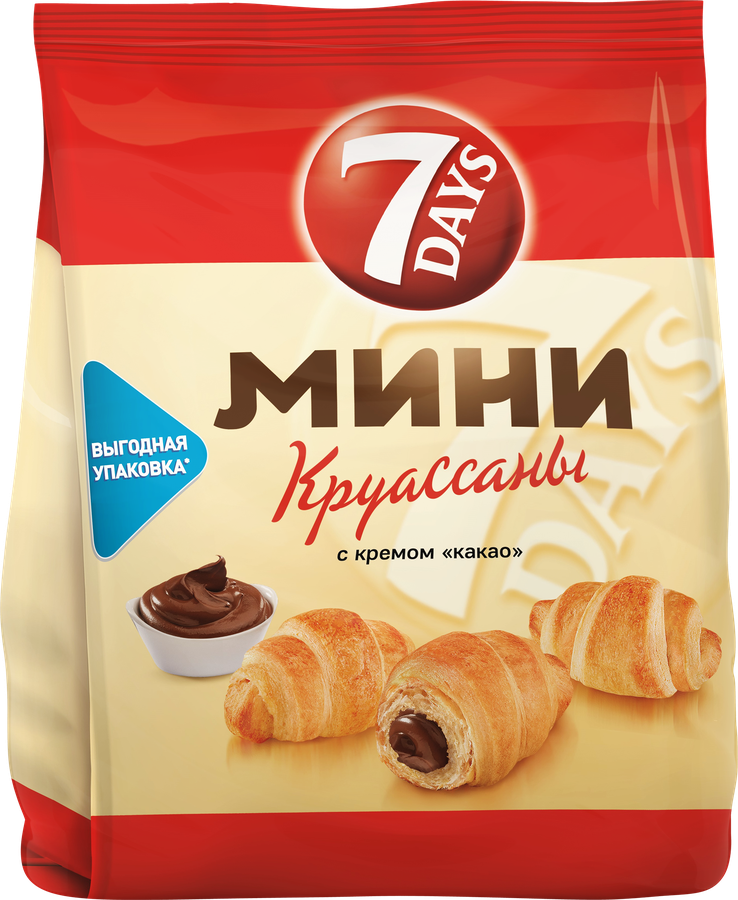 Круассаны 7DAYS Mini с кремом какао, 105г