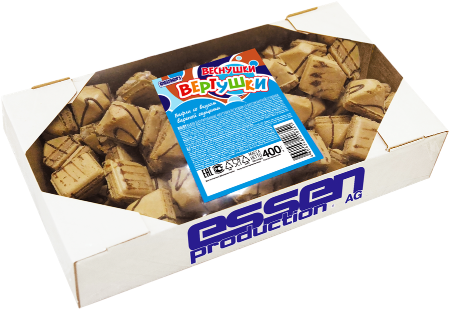 Вафли ESSEN Вертушки-веснушки со вкусом вареной сгущенки, 400г, превью