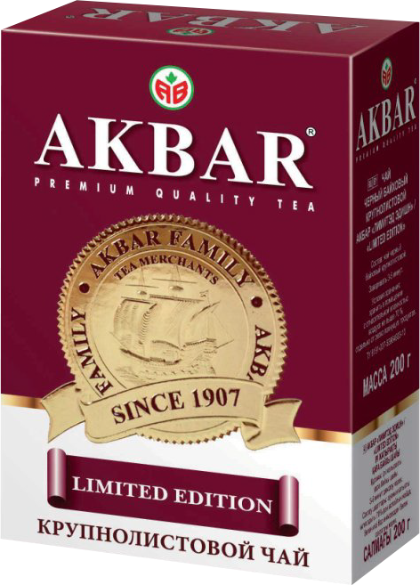 Чай черный AKBAR Limited Edition байховый, листовой, 200г