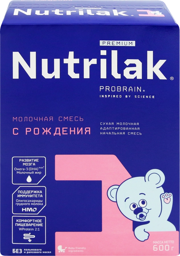 Смесь молочная NUTRILAK Premium 1, с 0 месяцев, 600г