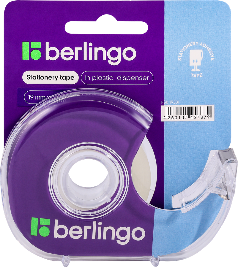 Лента клейкая BERLINGO 19мм, прозрачная, Арт. FSk_19331, 33м