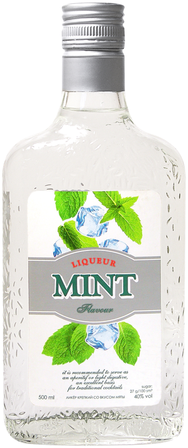 Ликер MINT FLAVOUR крепкий со вкусом мяты, 40%, 0.5л
