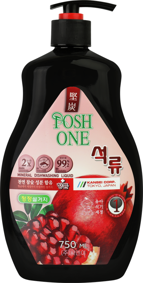 Средство для мытья посуды POSH ONE Dishwashing Liguid Pomegranate с экстрактом граната, 750мл