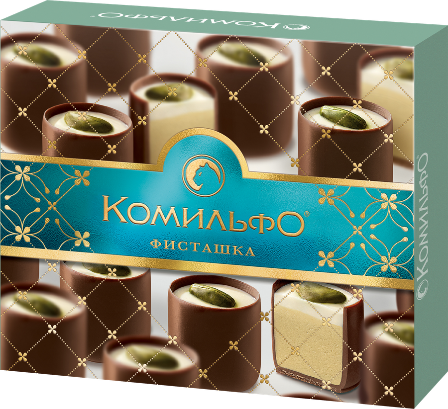 Конфеты КОМИЛЬФО Фисташка с двухслойной начинкой, 232г, предпросмотр
