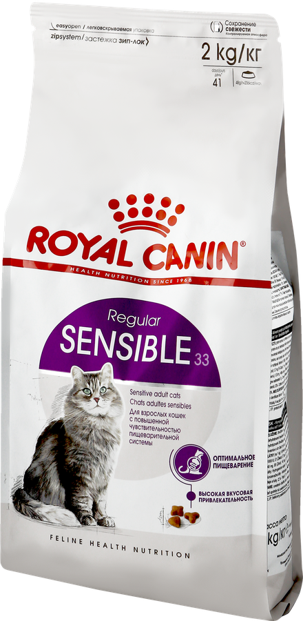 Корм сухой для взрослых кошек ROYAL CANIN Sensible 33 при чувствительном пищеварении, 2кг, предпросмотр