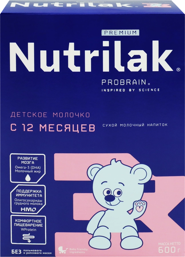 Напиток молочный NUTRILAK Premium 3, с 12 месяцев, 600г