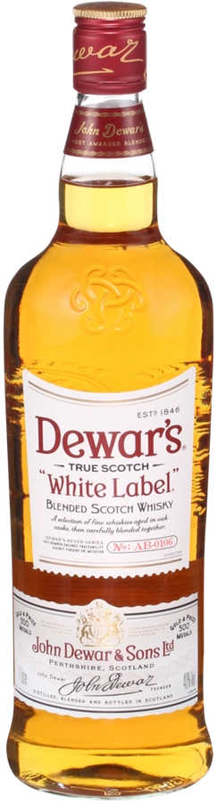 Виски DEWAR'S White Label шотландский купажированный 40%, 1л