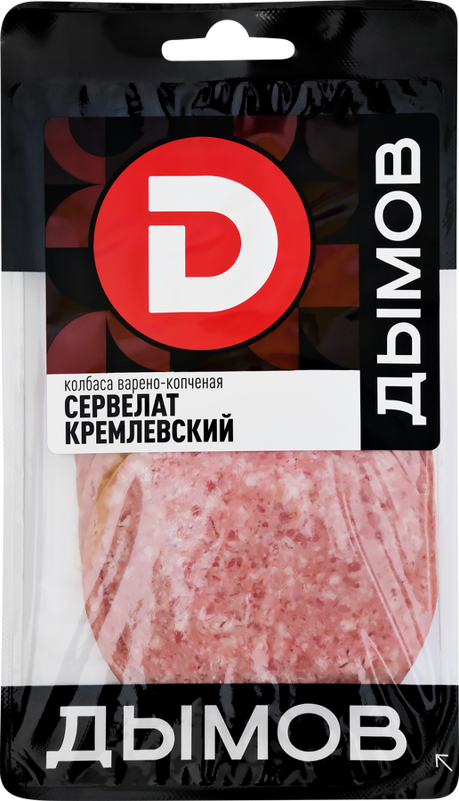 Колбаса копчено-вареная ДЫМОВ Сервелат Кремлевский, нарезка, 110г
