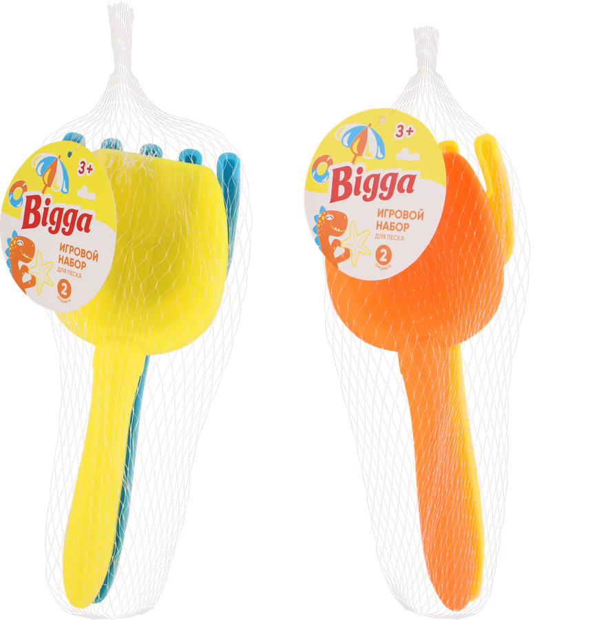 Набор игровой для песка BIGGA Лопатка и грабли, 21см