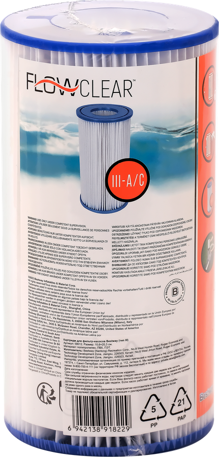 Картридж для фильтр-насоса BESTWAY Flowclear 10,6х20,3см, Арт. 58012