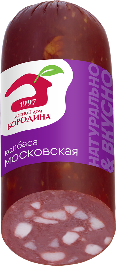 Колбаса копчено-вареная МД БОРОДИНА Московская со срезом, 320г