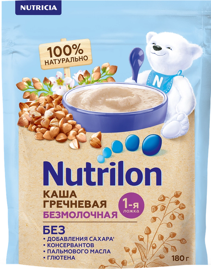 Каша гречневая NUTRILON безмолочная, с 4 месяцев, 180г