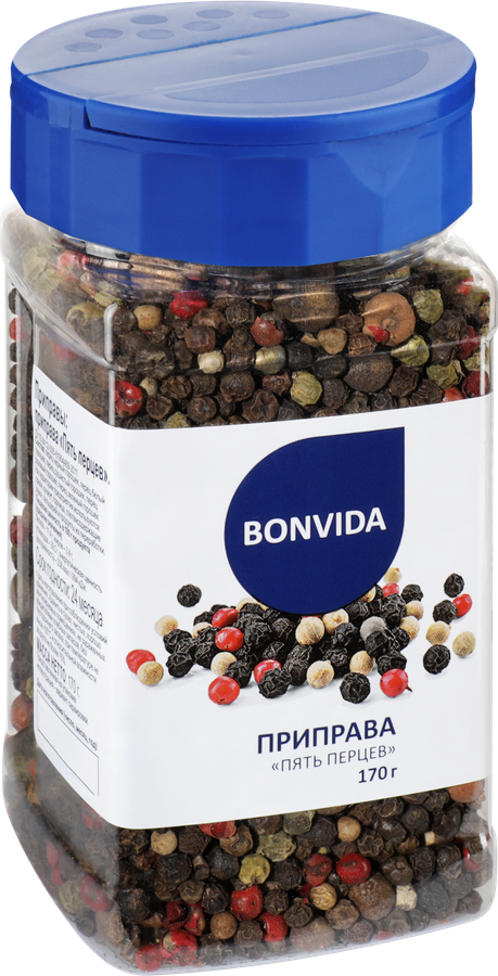 Приправа BONVIDA смесь Пять перцев, 170г, предпросмотр