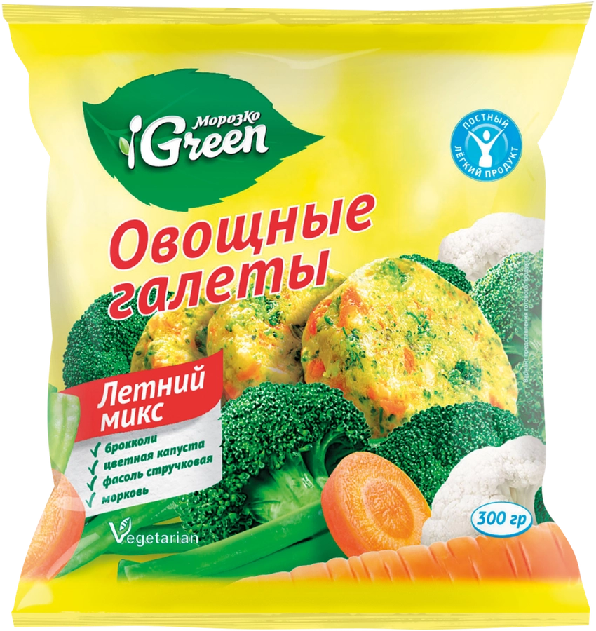 Овощные галеты МОРОЗКО GREEN Летний микс, 300г