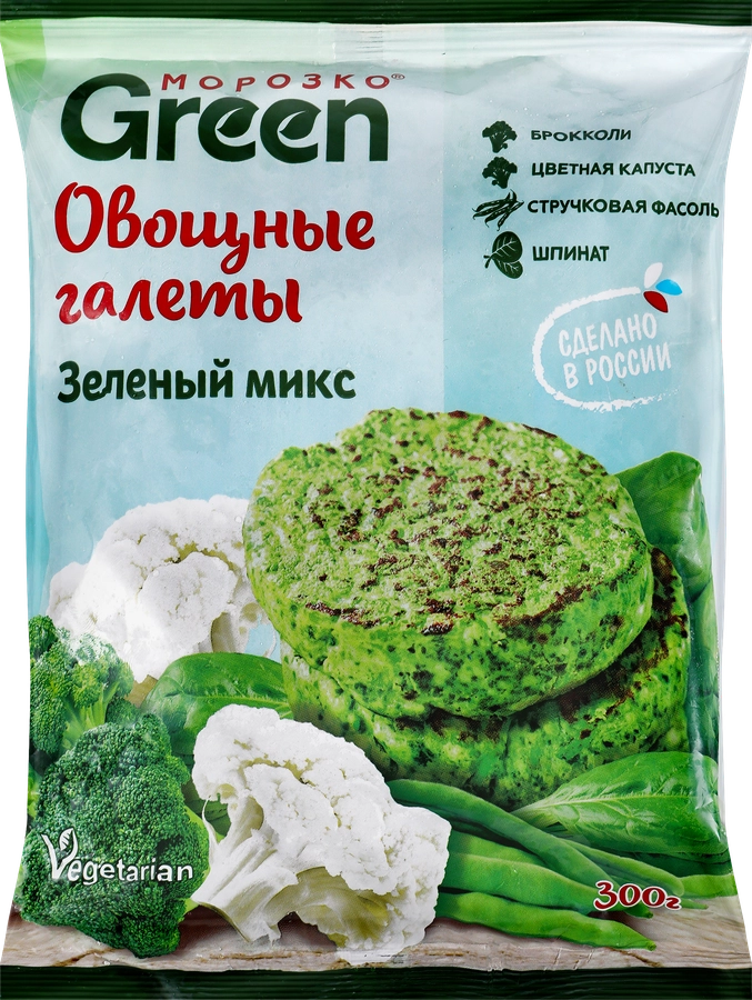 Овощные галеты МОРОЗКО GREEN Зеленый микс, 300г