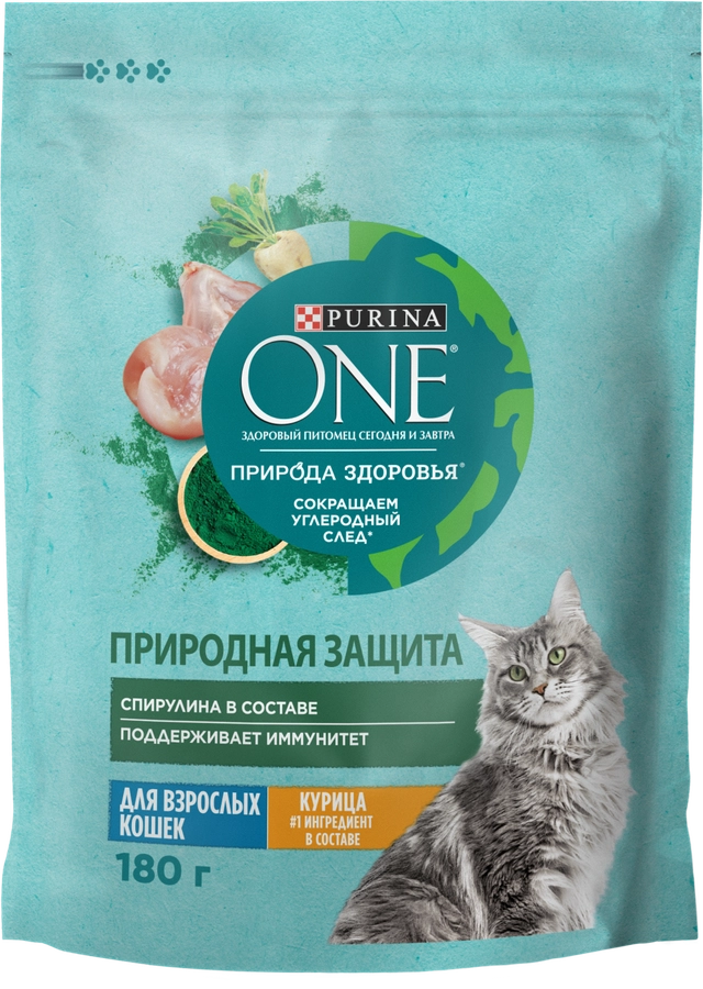 Корм сухой для взрослых кошек PURINA ONE Superfood с курицей, 180г