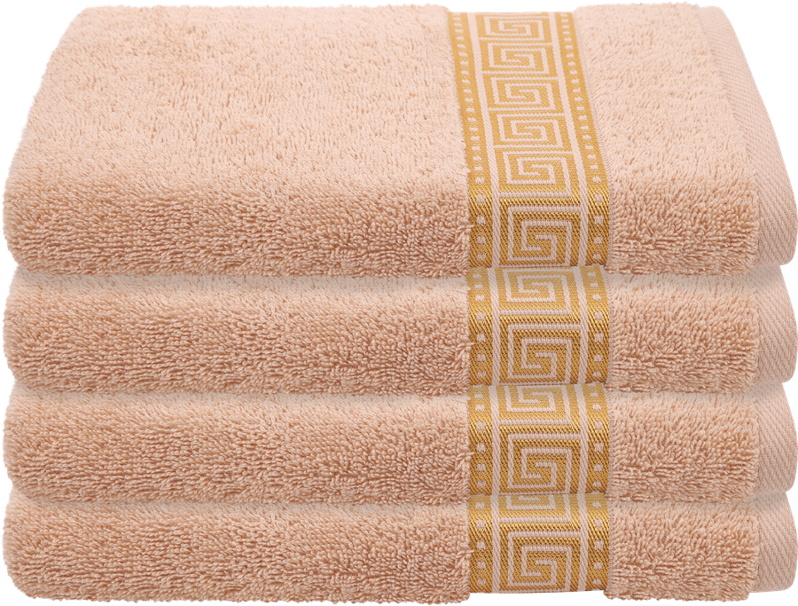 Полотенце CLEANELLY Меандро 50x80см, бежевое, золотой бордюр, 100% 
хлопок, Арт. ПЦ-3601-3835/4523/5273 цв.436