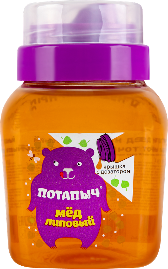Мед липовый ПОТАПЫЧ натуральный, 500г