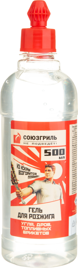Гель для розжига СОЮЗГРИЛЬ угля, дров, топливных брикетов Арт. N1-F12, 500мл