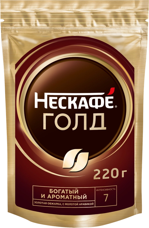 Кофе растворимый NESCAFE Gold натуральный сублимированный, 220г