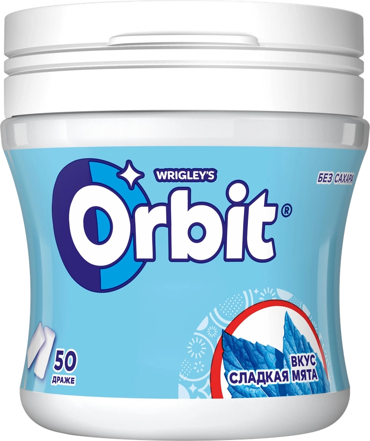 Жевательная резинка ORBIT Сладкая мята, банка, 68г