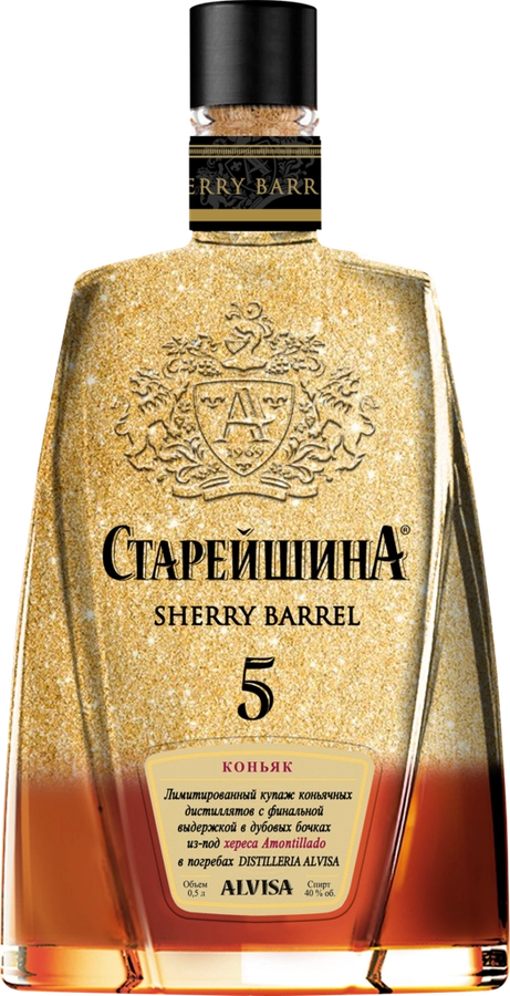 Коньяк СТАРЕЙШИНА Sherry Barrel 5 лет, 40%, 0.5л