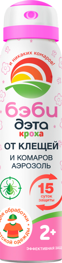 Аэрозоль-репеллент от клещей и комаров детский ДЭТА Бэби, 100мл