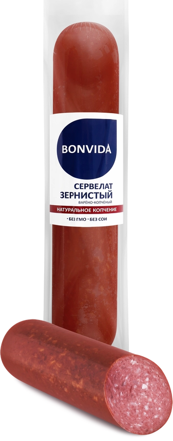 Колбаса копчено-вареная BONVIDA Сервелат Зернистый, весовая