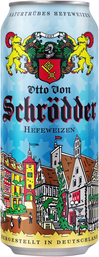 Пиво светлое OTTO VON SCHRODDER Hefeweizen нефильтрованное пастеризованное осветленное, 5%, 0.5л