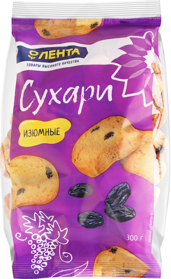 Сухари ЛЕНТА Изюмные, 300г