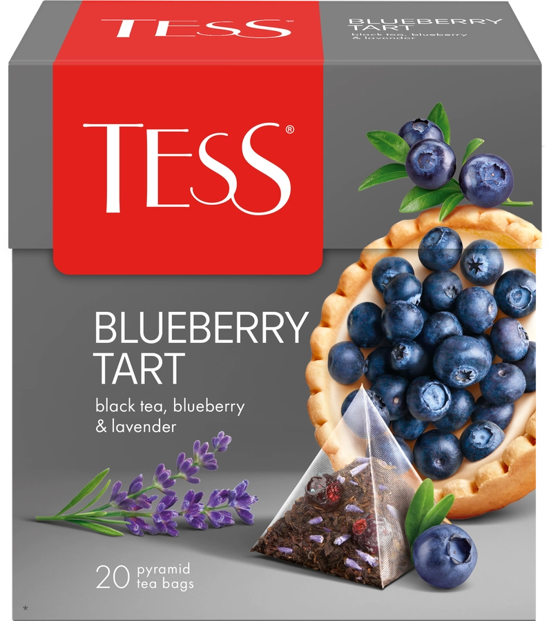 Чай черный TESS Blueberry Tart с ароматом лаванды, яблоком и черникой, 20пир