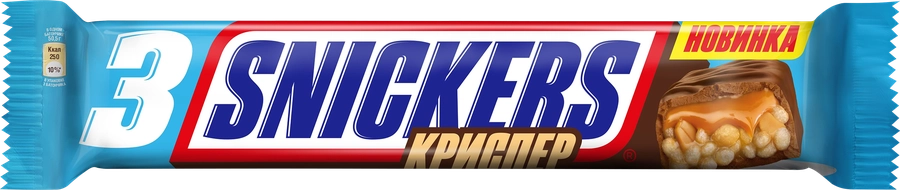 Шоколадные батончики SNICKERS Криспер Трио, 60г