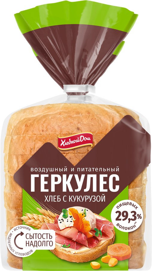 Хлеб ХЛЕБНЫЙ ДОМ Геркулес с кукурузой, 255г