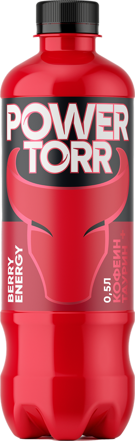 Напиток POWER TORR Red Ягодно-фруктовый микс, тонизирующий, газированный, 0.5л