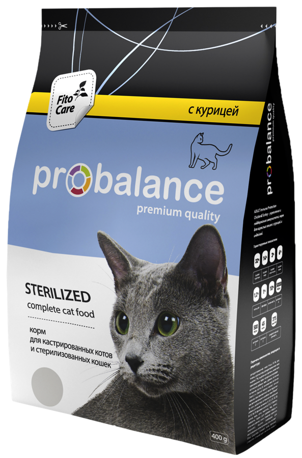 Корм сухой для кошек PROBALANCE Sterilized с курицей, для стерилизованных и кастрированных, 400г