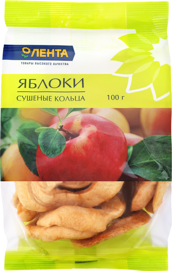 Яблоки сушеные ЛЕНТА кольца, 100г