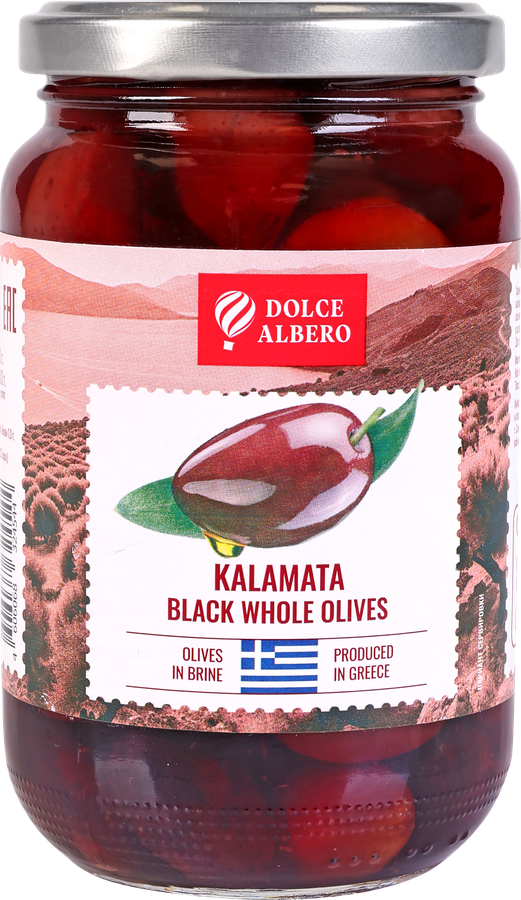Маслины с косточкой DOLCE ALBERO сорт Каламата, 350г