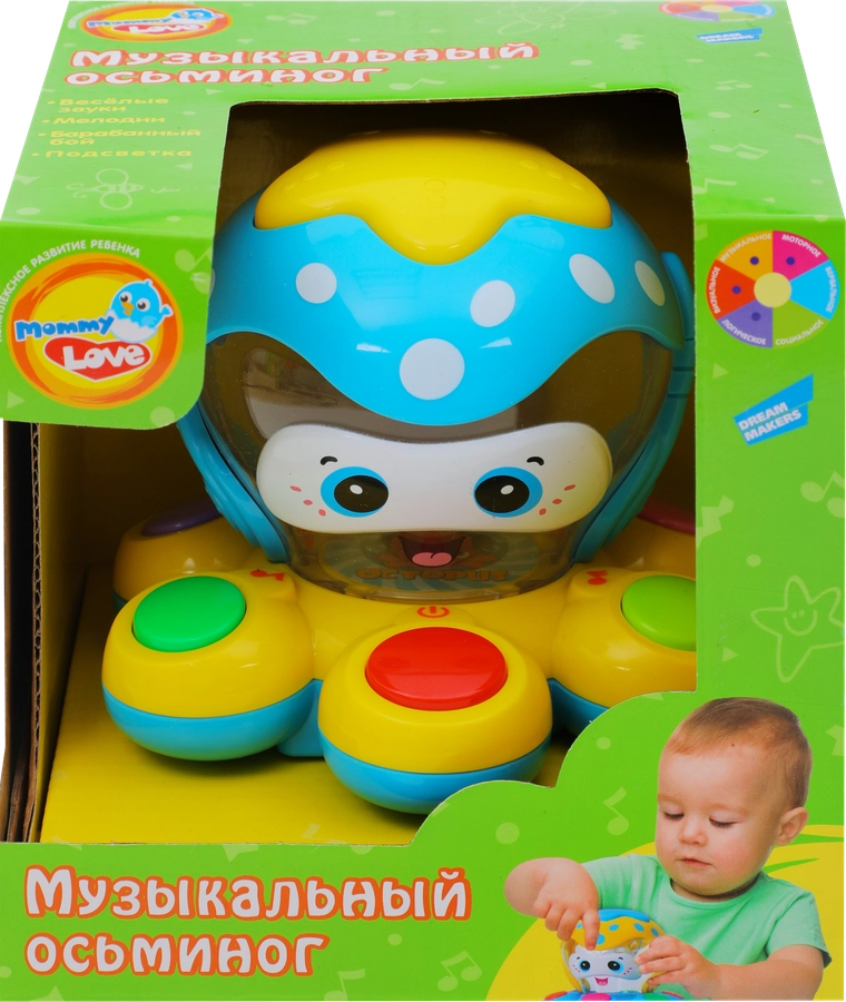 Игрушка музыкальная MOMMY LOVE-ELECTRONIC Осьминог Музыкальный центр Арт. Qx-91134E