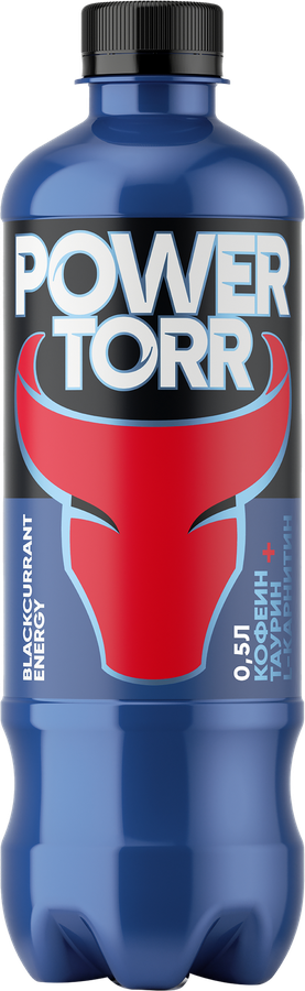 Напиток POWER TORR Navy Черная смородина, тонизирующий, газированный, 0.5л