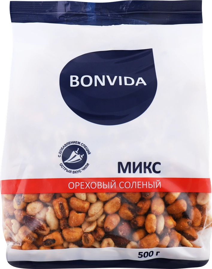 Микс ореховый BONVIDA соленый со вкусом чили, 500г