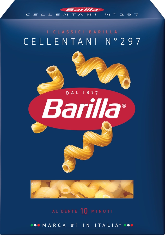 Макароны BARILLA Cellentani n.297 из твердых сортов пшеницы группа А высший сорт, 450г