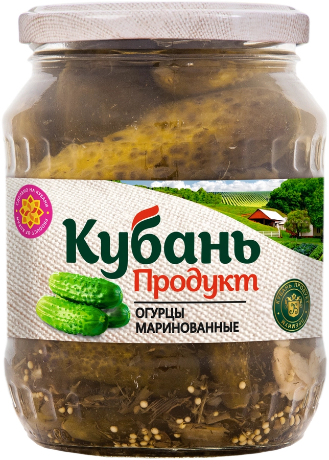 Огурцы маринованные КУБАНЬ ПРОДУКТ, 680г