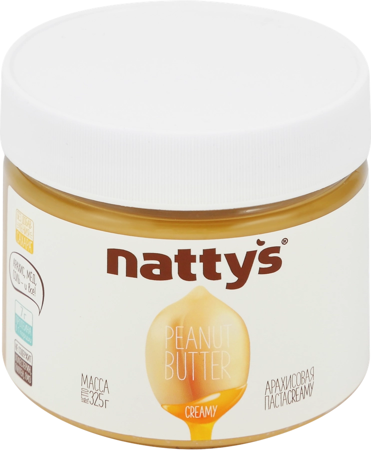 Паста арахисовая NATTYS Creamy с медом, 325г