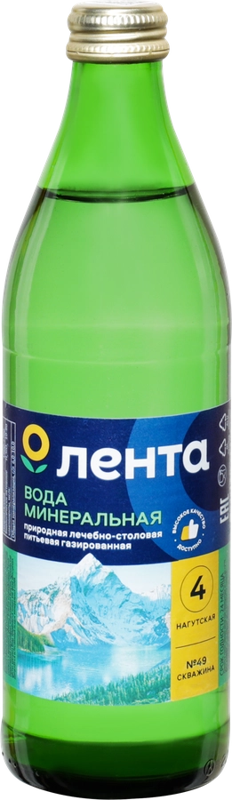 Вода минеральная ЛЕНТА Родной Бюветъ №4 лечебно-столовая газированная, 0.45л