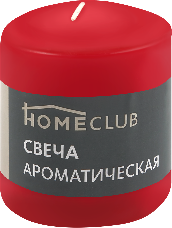 Свеча ароматическая HOMECLUB Клубника, столбик 7х9см