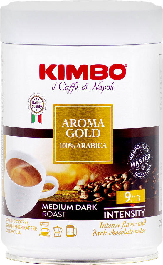 Кофе молотый KIMBO Aroma gold 100% Arabica, 250г