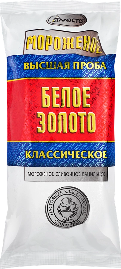 Мороженое ТАЛОСТО Белое золото Ванильное 8%, без змж, брикет, 200г